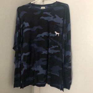 Blue Camo Pink Long Sleeve Shirt